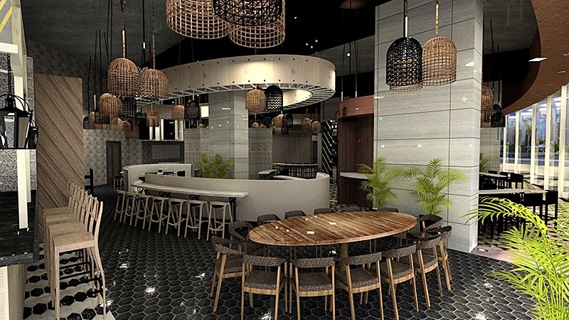Hotel Las Americas Golden Tower Panama ภายนอก รูปภาพ Interior of the restaurant