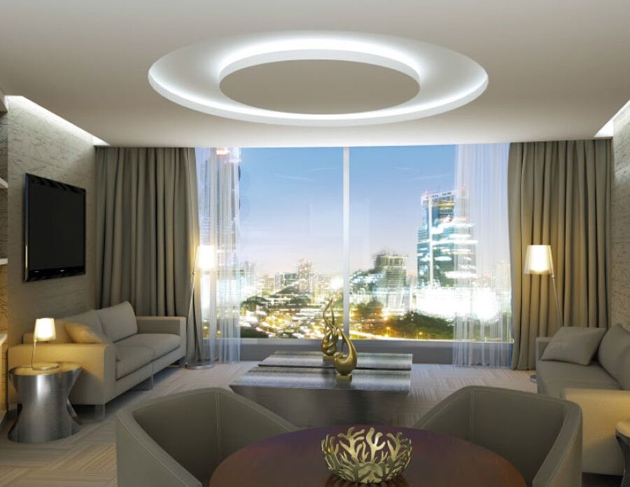 Hotel Las Americas Golden Tower Panama ภายนอก รูปภาพ A living room with a view of the city